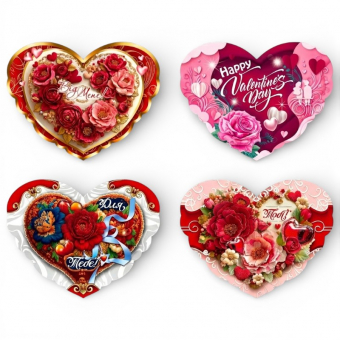 Купить Валентинки 228 х177 мм. №2 (микс) оптом